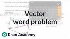 Vector word problem: resultant force | Vectors | Precalculus | Khan Academy