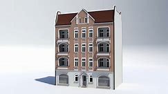 Berlin modernised historic pre-war tenement, 3D model turntable