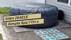 Intex 28481E Simple Spa 77in x 26in 4-Person Outdoor Portable Inflatable Round Heated Hot Tub S...