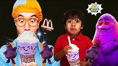 Ryan's World and Blippi Fun World Try Grimace Shake Challenge in Real Life! Tag with Ryan Update