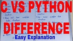 C vs Python|Difference between C and Python language|Difference between Python and C language