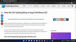 How do I fix Typing Delay or Keyboard Input Lag in Windows 11/10?