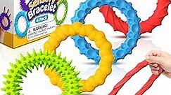 Sensory Fidget Toys for Kids Adults - 4 Pack Stretchy Fidget Bracelet | Texture & Calming Autism Sensory Toys for Special Needs Autistic Children | Stress Relief, Calm Down Toy for Toddler Girls Boys