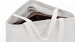 Foldable Triangle Hanger Storage Bag with Handles, 18" x 13" x 13.2", White, Cotton, Linen