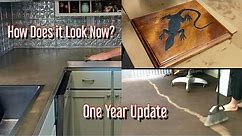 Concrete Countertops & Earthen Floor | Repair & Maintenance After 1 Year | Off-Grid Solar Passive