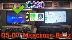 2005-2007 Mercedes Benz C230 How to remove radio Install Apple carplay android auto Alpine ILX-W650