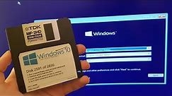 Installing Windows 10 using only floppy disks