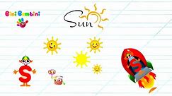 Bini ABC Alphabet- Learn to Write a Letter S Spell the words Sun | Bini Bambini Games