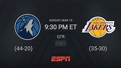 Minnesota Timberwolves @ Los Angeles Lakers | NBA on ESPN Live Scoreboard