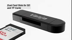 Vanja SD Card Reader, Micro SD to USB OTG Adapter Micro USB Portable Memory Card Reader for SD TF SDXC SDHC MMC RS-MMC Micro SD Micro SDXC Micro SDHC Card and UHS-I Cards