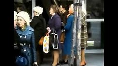 1977.England.Birmingham.Cityscape and People in the 1970s.Market. station.valuable video film.