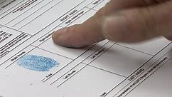 Fingerprints form in the identification office