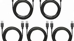 USB A to A Cable 5 Pack - USB 2.0 Male USB to Male USB Cord Compatible with Hard Drive, Cooling Fan/pad, Camera, DVD Player, TV, Flash Light, Hub, Monitor, Speaker, and More (7 Feet - 5 Pack)