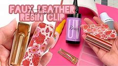 How to Make a Resin Faux Leather Hair Clip | Epoxy Hair Clip Tutorial | Resin Hair Clips