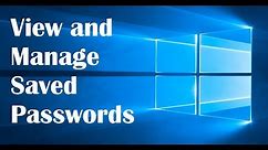 1 MIN TECH TIPS: View and manage saved passwords in Windows 10