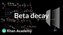 Beta decay | Nuclear chemistry | High school chemistry | Khan Academy