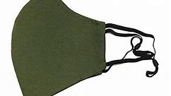 XXL 7" Choice Extra Large Face Mask Big and Tall 3D 3 Ply Beard Mask Cotton Fabric with nose wire Pinch Filter Pocket + adjustable ear Made in USA (XX-Large, Army Green)