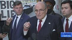 Rudy Giuliani Comments to Reporters on Election Workers Defamation Case Verdict