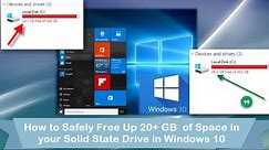 How to Free up 20+ GB of Space in Windows 10 when Using a Solid State Drive