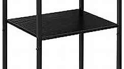 3 Tier Printer Stand Under Desk Small Printer Table with Storage Drawers Wood Printer Shelf Rack for Desk Black Side Table Nightstand for Home Office Organization