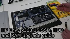 HP Envy x360 15 SSD, HDD and RAM Upgrade Guide