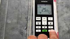 hitachi inverter ac remote function. how to use Hitachi ac remote first' time.