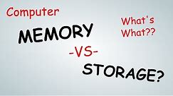 What is: Computer Memory Vs Storage