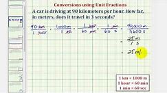 Ex: Find the Number of Meters Traveled in 3 seconds Given Kilometers Per Hour