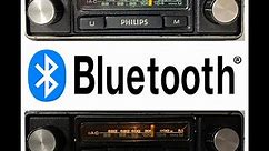 Vintage 1970s Philips 351 Car FM radio Player + Bluetooth Retrofit