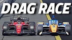 F1 vs OVAL INDYCAR Drag Race