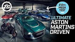 ULTIMATE £12m Aston Martin test! Victor, Vulcan, One-77, V8 Cygnet and Aston Motorbike | Top Gear