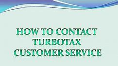 How to contact Turbotax Customer Service