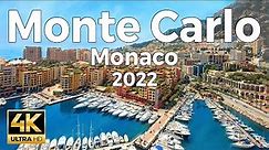 Monte Carlo 2022, Monaco Walking Tour (4k Ultra HD 60fps) – With Captions
