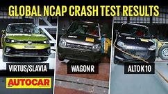 Global NCAP crash test results - VW Virtus, Skoda Slavia, Maruti Wagon R & Alto K10 | Autocar India