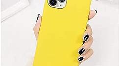 Lemon Yellow Phone Case Compatible with iPhone 11 12 Pro Max Mini XR X XS Max 7 8 6S Plus Solid Color Soft TPU Full Body Back Cover Coque (iPhone 13, Yellow)