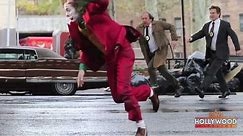 Joaquin Phoenix in Joker Costume Filming Dangerous Scene