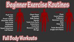 Beginner Full Body Exercise Routines Workouts - Basic Exercises Workout For Beginners At Home