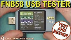 FNIRSI FNB58 USB Fast Charge Voltmeter Ammeter Test And Review. Test USB Charger and USB Cable