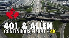 Exploring Toronto's Iconic Highway 401 and Allen Road Interchange | Aerial View | Continuous flight