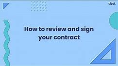 How to review and sign your contract