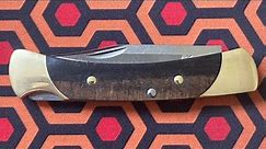 The Buck 55 Pocket Knife in Genuine Ebony Hardwood Handle Scales Made in the USA