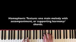 Monophonic, Homophonic, Polyphonic Texture