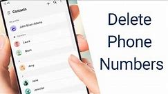How to Delete Phone Numbers from Contacts?