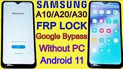 Samsung A10/A20/A30 FRP Bypass 2022 | Google Account Unlock / Remove FRP Lock Android 11 Without PC