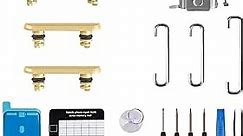 for iPhone 11 Full Set Volume Button Power Button Mute Toggle Button Replacement with Hook and Buckle for iPhone11 Vibrate Mute Switch Key with Fix Tool Repair Kit A2111 A2223 A2221 (Gold)