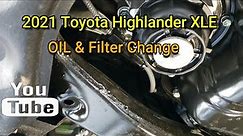 2021 Toyota Highlander XLE Oil Change