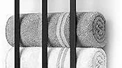 Lorbro Towel Racks for Bathroom, Wall Mounted Towel Rack 3 Bar, Bathroom Towel Storage with Wooden Shelf, Bath Towel Holder for Bath Organizer Decor, RV, Wall Towel Rack for Rolled Towels, Washcloths