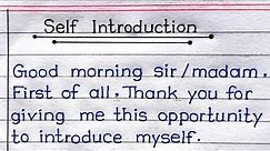 Self Introduction For Interview | How To Introduce Yourself In Interview | Self Introduction |