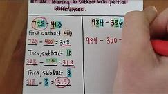 Subtraction with Partial Differences