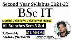 BSc IT Second Year Syllabus Sem 3 & 4 |Mumbai University Colleges | Updated for 2018-19 |For 2021-22